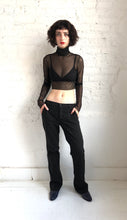 Load image into Gallery viewer, mesh crop top - turtle neck - long sleeves