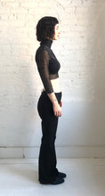 Load image into Gallery viewer, mesh crop top - turtle neck - three quarter sleeves
