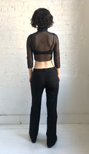 Load image into Gallery viewer, mesh crop top - turtle neck - three quarter sleeves
