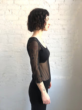 Load image into Gallery viewer, mesh top - scoop neck - three quarter sleeves