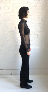 mesh dress - turtle neck - long sleeves