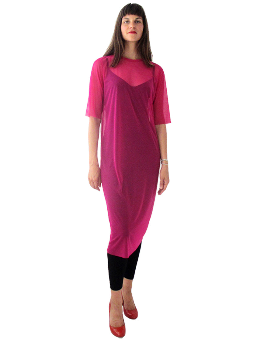 THE MESH T-SHIRT DRESS - CREW NECK