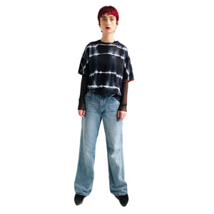 THE MESH CROP TOP - CREW NECK - LONG SLEEVE