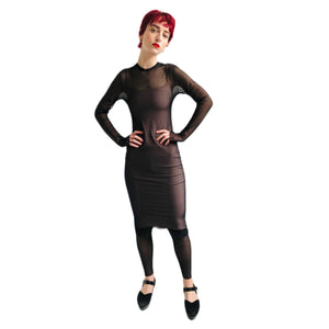 THE MESH DRESS - CREW NECK - LONG SLEEVE
