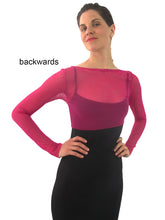 Load image into Gallery viewer, THE MESH CROP TOP - SCOOP NECK - LONG SLEEVE