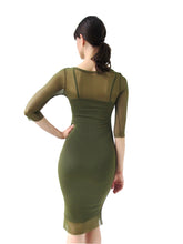 Load image into Gallery viewer, THE MESH DRESS - SCOOP NECK - THREE QUARTER SLEEVE