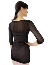 Load image into Gallery viewer, THE MESH TOP - SCOOP NECK - THREE QUARTER SLEEVE