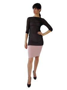 THE MESH TOP - SCOOP NECK - THREE QUARTER SLEEVE