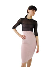 Load image into Gallery viewer, THE MESH CROP TOP - CREW NECK - THREE QUARTER SLEEVE