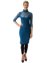 Load image into Gallery viewer, THE MESH DRESS - TURTLE NECK - THREE QUARTER SLEEVE