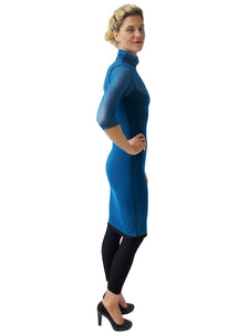 THE MESH DRESS - TURTLE NECK - THREE QUARTER SLEEVE