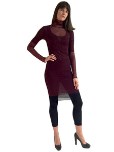 THE MESH DRESS - TURTLE NECK - THREE QUARTER SLEEVE