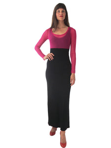 THE MESH CROP TOP - SCOOP NECK - LONG SLEEVE
