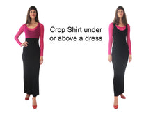 Load image into Gallery viewer, THE MESH CROP TOP - SCOOP NECK - LONG SLEEVE
